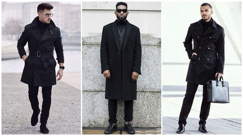 Деловая повседневная мужская одежда черного цвета