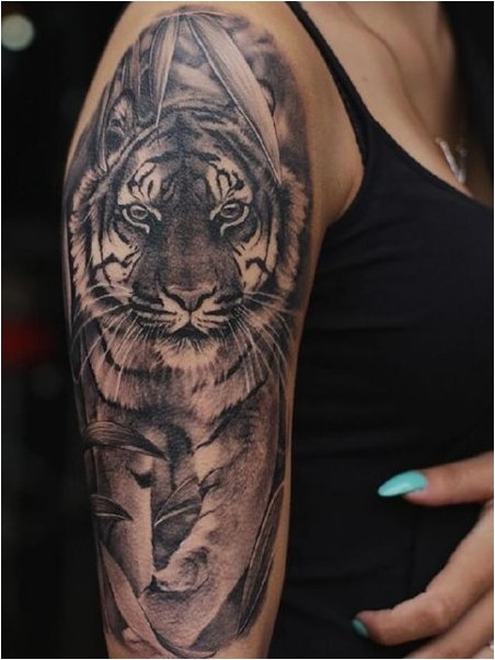 Татуировка С Тигром На Половине Рукава
