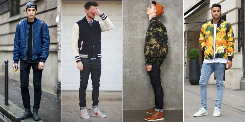куртка-бомбер мужская уличный стиль 2015