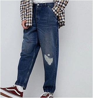 Темные винтажные джинсы оверсайз с надписью Rip & amp; Ремонт
