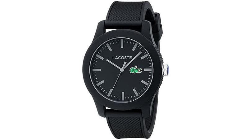 Мужские часы Lacoste 2010766 Lacoste.12.12 черные с текстурированным ремешком