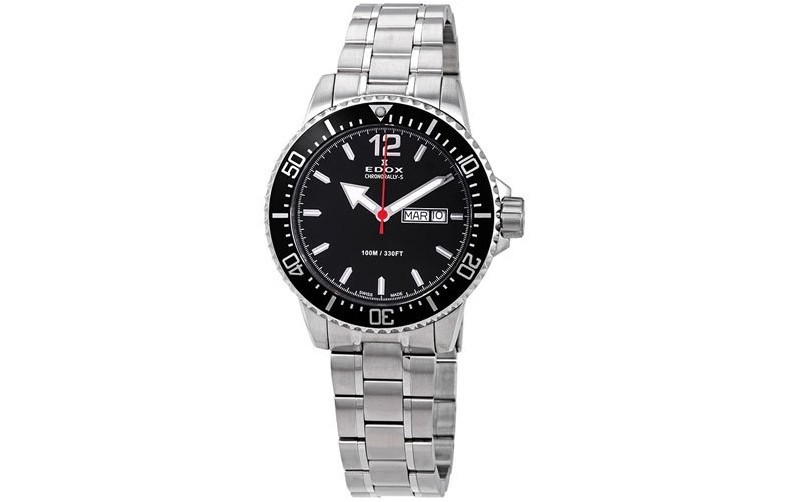 Мужские часы Chronorally S с черным циферблатом из нержавеющей стали 84300 3m Nbn
