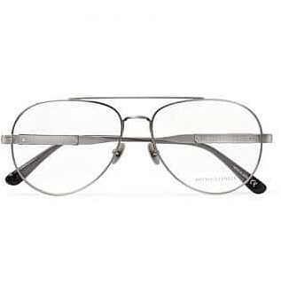 Серебристые оптические очки в стиле авиатора