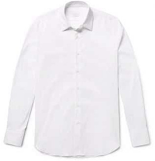 Белая приталенная рубашка из эластичного хлопка