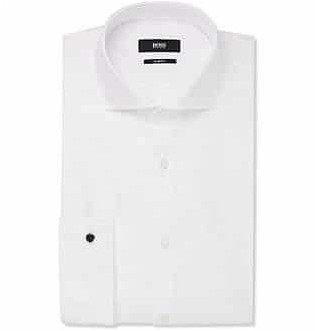 Белая приталенная хлопковая рубашка Jaiden