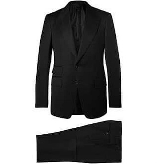 Черный - приталенный костюм Shelton Grain De Poudre из смесовой шерсти Icon Black