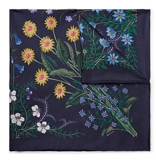 Нагрудный платок из шелкового твила с цветочным принтом