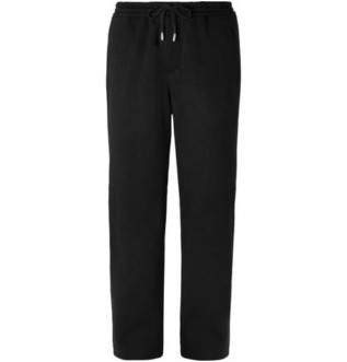 Черные широкие брюки из смесовой шерсти с кулиской на спине из флиса
