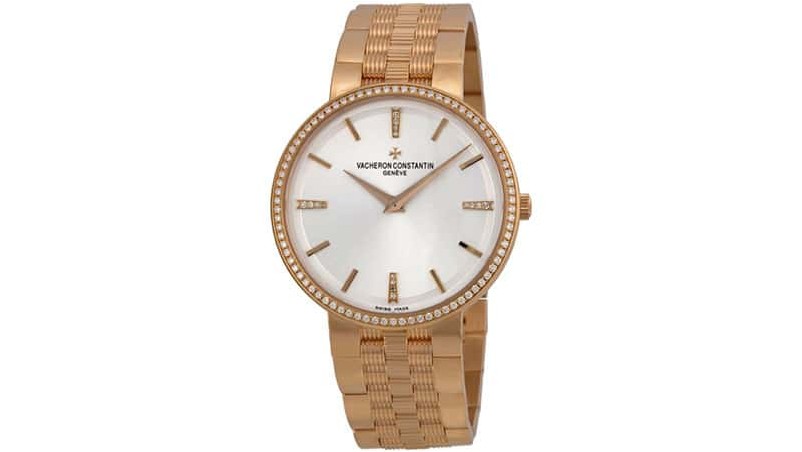 Мужские часы Vacheron Constantin Traditionnelle с ручным заводом, серебряный циферблат, розовое золото 18 карат, мужские часы 81577V01R-9271