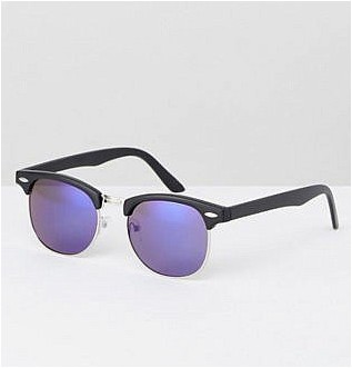 Солнцезащитные очки в стиле ретро с синими зеркальными линзами Asos Design
