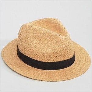 Соломенная шляпа-федора с высокой тульей ASOS