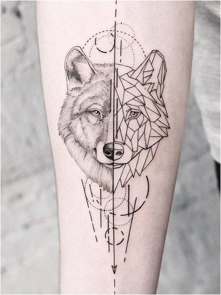 Геометрическая Татуировка Волка
