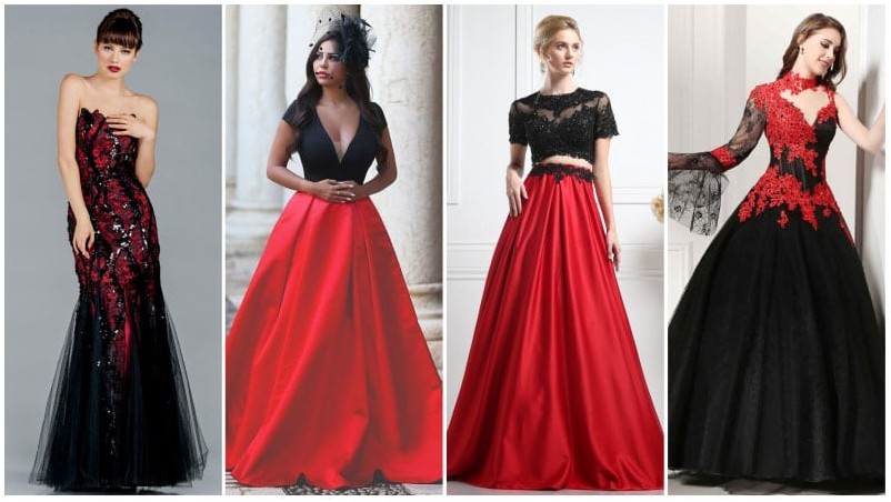Красные и черные свадебные платья