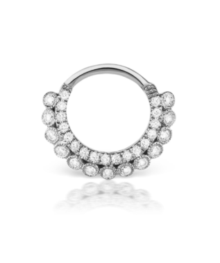 Одиночная серьга-кольцо Apsara Clicker с бриллиантом 8 мм, белое золото