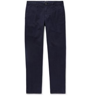 Темно-синие облегающие брюки чинос из хлопкового твила