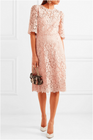 Dolce & amp; Кружевное платье миди с завязками Gabbana - Blush
