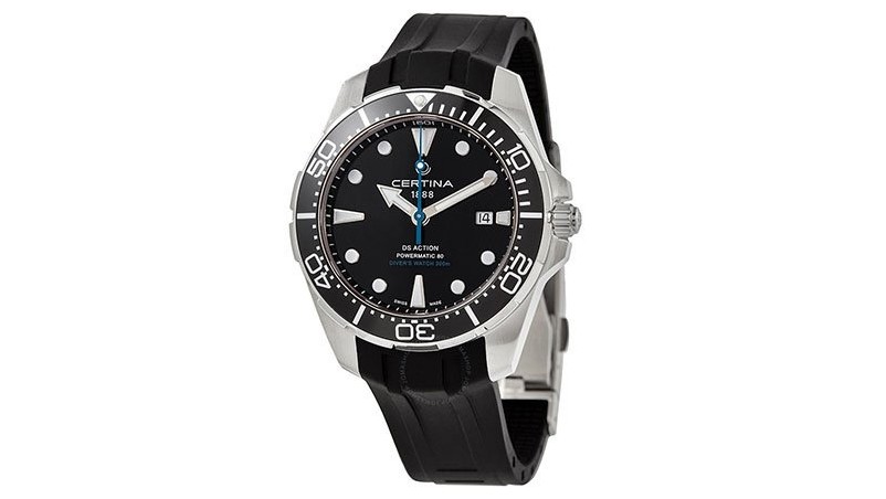 Certina Ds Action Diver Мужские часы с черным циферблатом