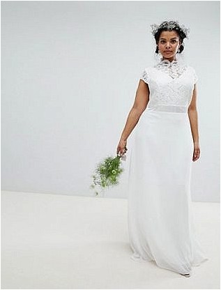 Свадебное макси платье Tfnc Plus с зубчатым кружевом и открытой спиной