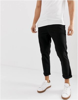 Черные узкие укороченные брюки чинос от Asos Design