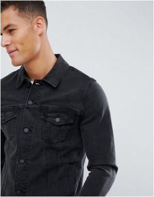 Черная джинсовая куртка скинни Asos Design