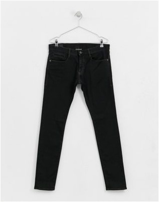 Черные джинсы скинни с эффектом потертости Emporio Armani J35