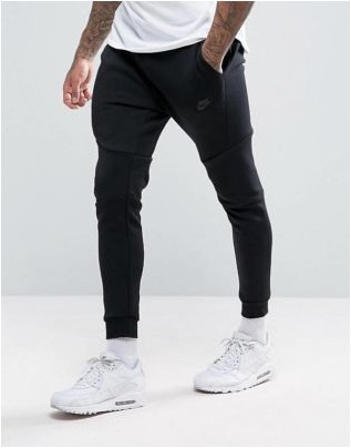 Черные флисовые спортивные брюки узкого кроя Nike Tech 805162010