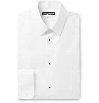 Белая приталенная рубашка под смокинг из хлопкового поплина с нагрудником спереди