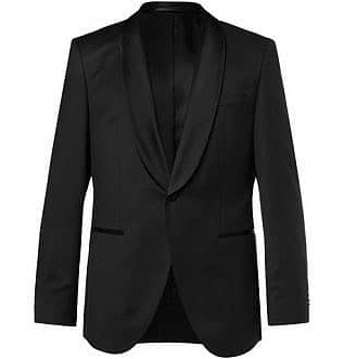 Черный - пиджак под смокинг из натуральной шерсти Jefron Super 120s