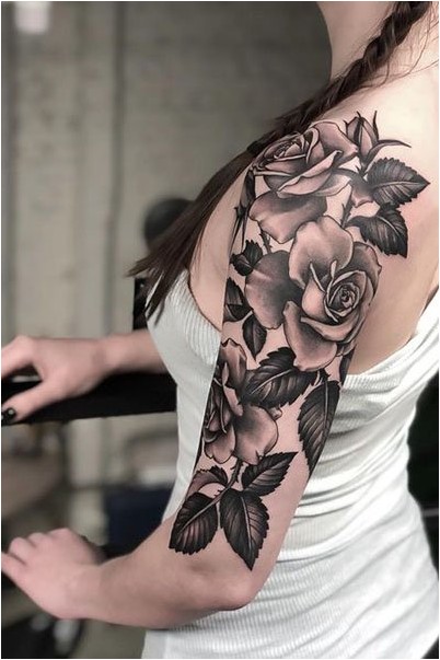 Татуировка Роза Половина Рукава