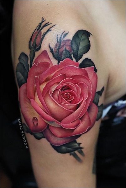 Реалистичная Татуировка Роза