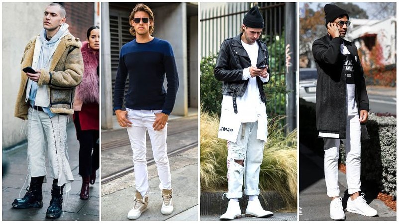Белые джинсы зимой
