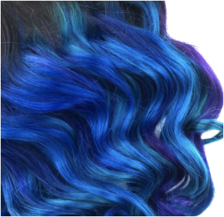 Синий фиолетовый омбре, наращивание волос на темных драгоценных камнях