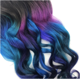 Синий фиолетовый омбре, Наращивание волос цвета темных драгоценных камней, Плетение человеческих волос, Полный комплект