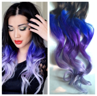 Фиолетовые заколки для волос с эффектом омбре