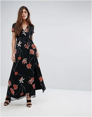 Сетчатое платье макси с цветочным принтом Vero Moda