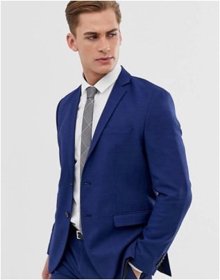 Джек & amp; Синий приталенный пиджак из эластичного стрейч-пиджака Jones Premium