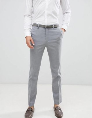 Серые элегантные узкие брюки New Look