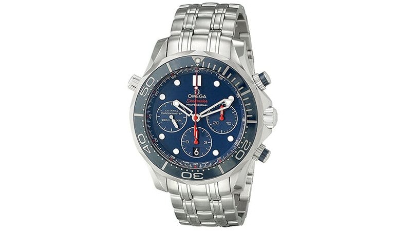Мужские часы Omega 21230445003001 Diver 300 M с коаксиальным хронографом и серебристым покрытием