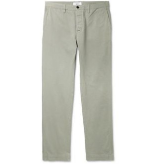 Серые брюки чинос из окрашенного хлопкового твила с прямыми штанинами